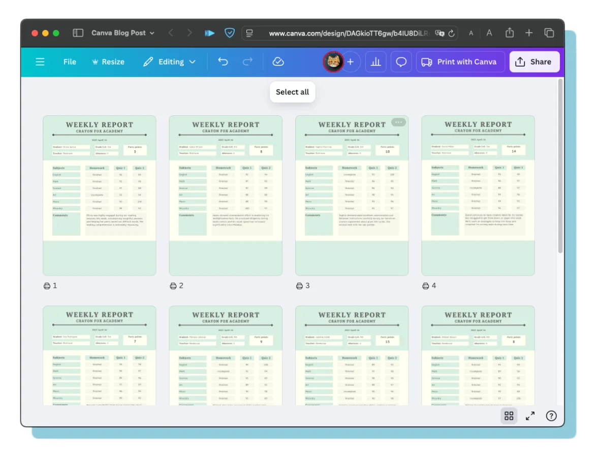 The Bulk create app made a single document with a page for every line of data.