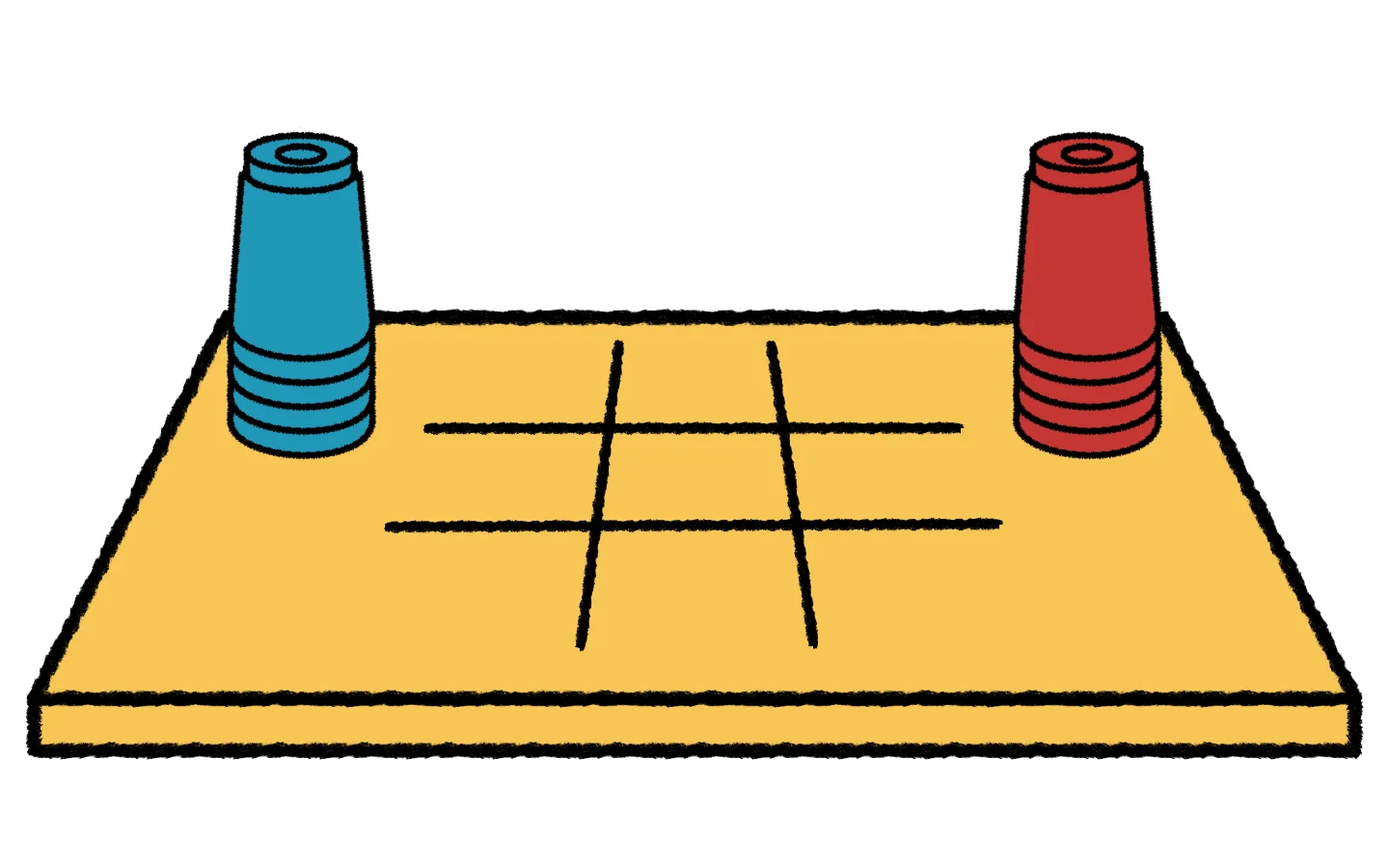 A game of Flip Tac Toe ready to be played.