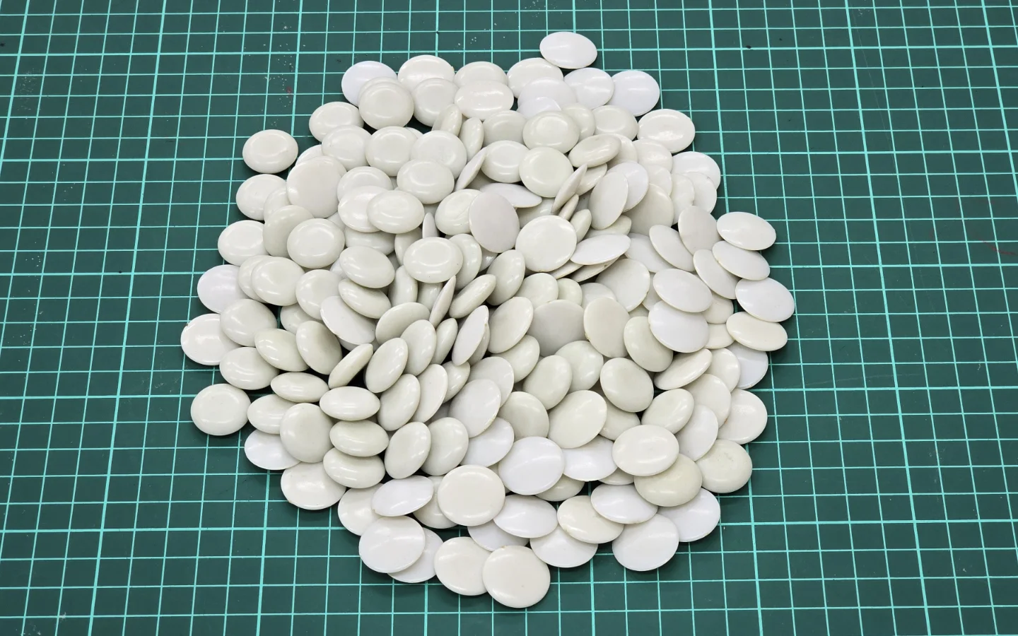 A pile of Go pieces.